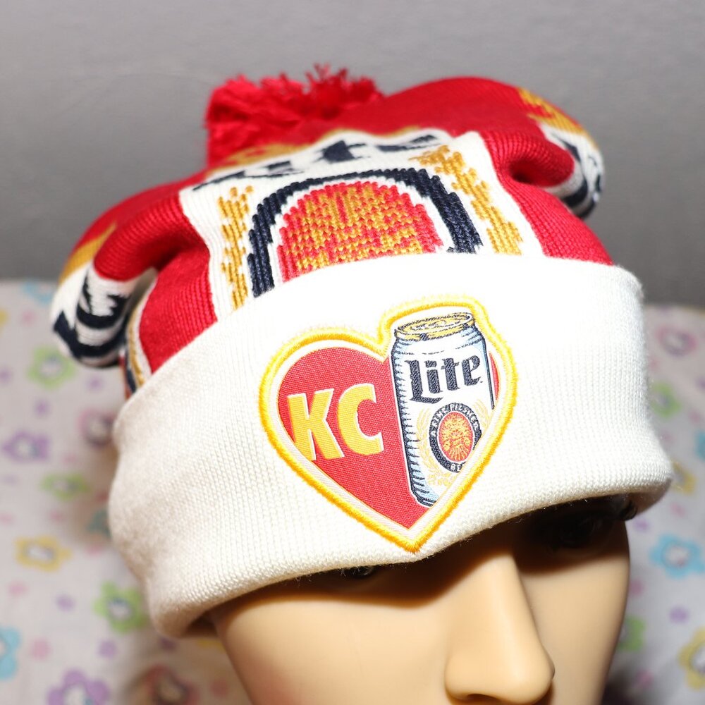 Bud light KC Kansas City touchdown football winter knit hat